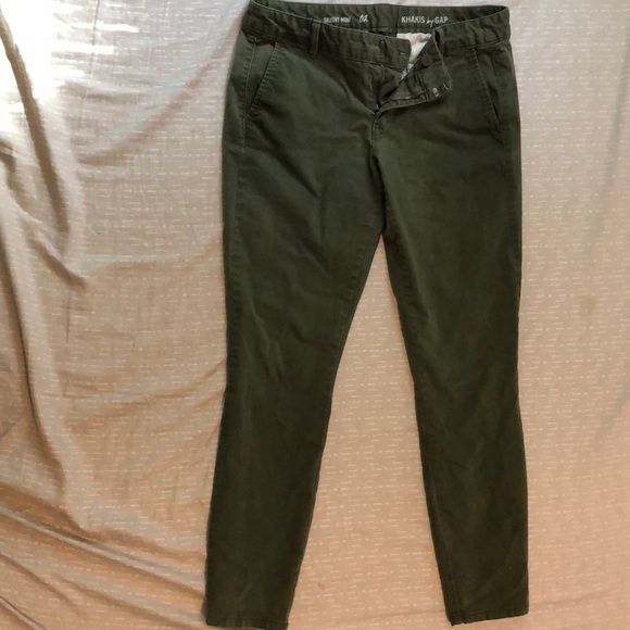 Olive green skinny khaki pants - Picture 1 of 2